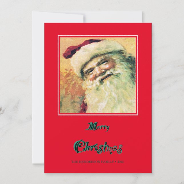 Cartão De Festividades Feliz Papai noel Feriado de Natal - Vermelho (Frente)