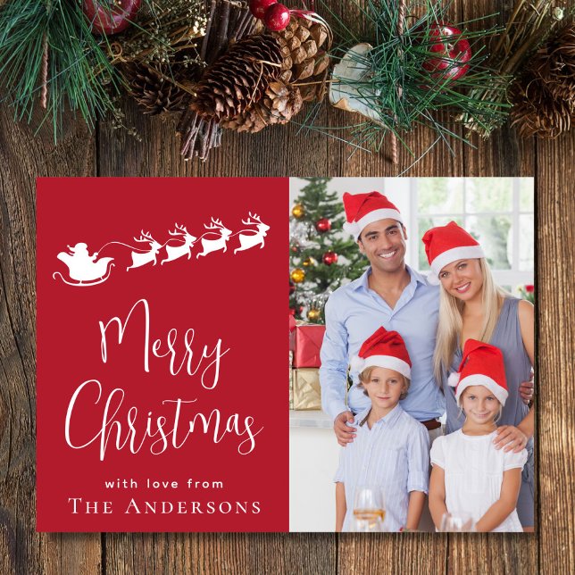 Cartão De Festividades Feliz Papais noeis de fotos de Natal (Share the love and warmth of the holiday season with your personalized photo Christmas card)