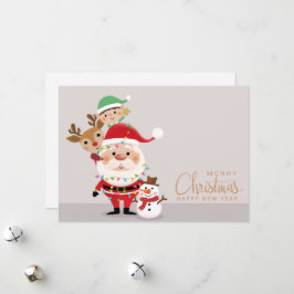 Cartão De Festividades Feliz Papais noeis de Natal e Amigos