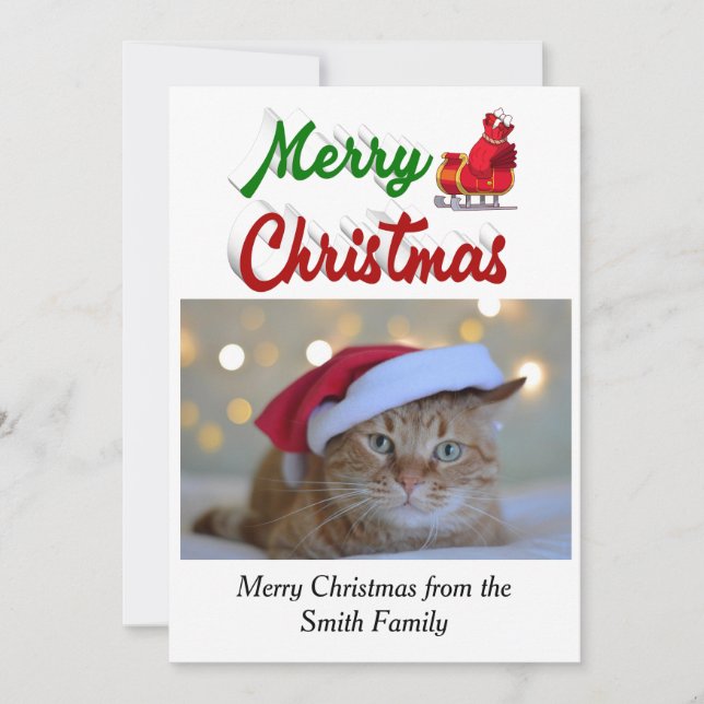 Cartão De Festividades Feliz Papais noeis de Natal - Sleigh - roteiro de  (Frente)