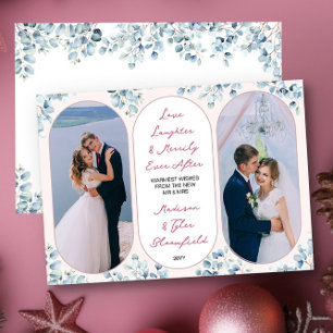 Cartão De Festividades Feliz Para Sempre Eucalipto Foto de Recém-Casados