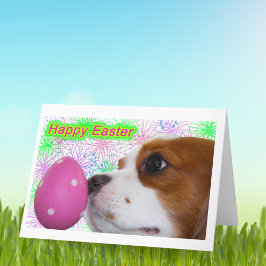 Cartão De Festividades Feliz Páscoa Cavalier King Charles Spaniels