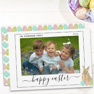 Cartão De Festividades Feliz Páscoa Coelho Fofo Foto de Crianças