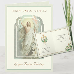 Cartão De Festividades Feliz Páscoa Cristo Ressuscitou Oração