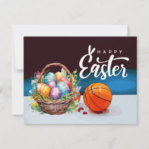 Cartão De Festividades Feliz Páscoa de Basquetebol para o Jogador