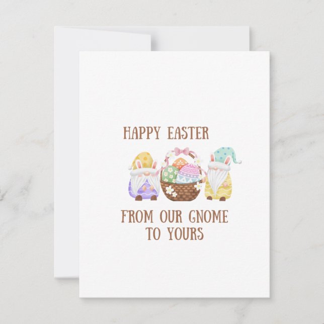 Cartão De Festividades Feliz Páscoa do nosso gnomo para o seu em um  (Frente)