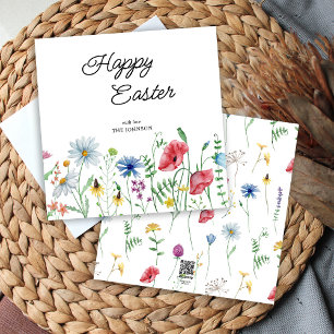 Cartão De Festividades Feliz Páscoa Flores Silvestres
