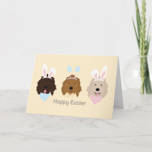 Cartão De Festividades Feliz Páscoa Goldendoodle Dogs