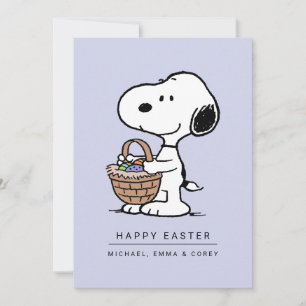 Cartão De Festividades Feliz Páscoa Snoopy & o Coelho da Páscoa