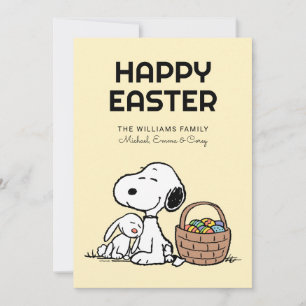 Cartão De Festividades Feliz Páscoa Snoopy & o Coelho da Páscoa