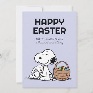 Cartão De Festividades Feliz Páscoa Snoopy & o Coelho da Páscoa