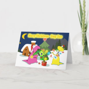 Cartão De Festividades feliz passo de natal Filho