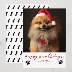 Cartão De Festividades Feliz Pawliday Pet Cachorro Foto Natal 