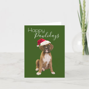 Cartão De Festividades Feliz Pawlidays Cachorrinho Chapéu do Papai Noel N