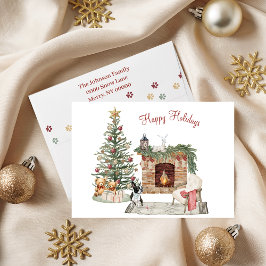 Cartão De Festividades Feliz Pawlidays Design de Cachorro - Boston Terrie