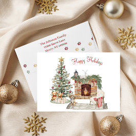 Cartão De Festividades Feliz Pawlidays Design de Cachorro - Cavapoo