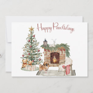 Cartão De Festividades Feliz Pawlidays Design de Cachorro - Pekingese