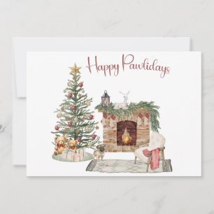 Cartão De Festividades Feliz Pawlidays Design de Cachorro - Pug