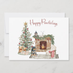Cartão De Festividades Feliz Pawlidays Design de Cachorro - Rottweiler