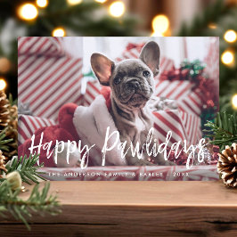 Cartão De Festividades Feliz Pawlidays Engraçada Foto de Cachorro de Pet 