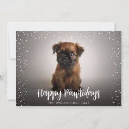 Cartão De Festividades Feliz Pawlidays Foto de Cachorro Fofo Natal 