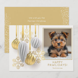 Cartão De Festividades Feliz Pawlidays Foto de Cachorro Natal