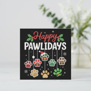 Cartão De Festividades Feliz Pawlidays Natal Divertido Cão Pata Xmas Cães