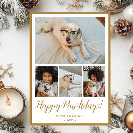 Cartão De Festividades Feliz Pawlidays para Foto