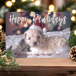 Cartão De Festividades Feliz Pawlidays Roteiro Divertido e Fofo Foto de C