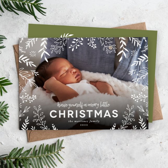 Cartão De Festividades Feliz Pequena Foto da Sobreposição Botânica de Nat (Criador carregado)