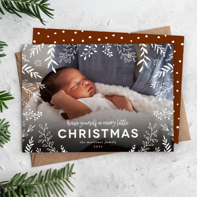 Cartão De Festividades Feliz Pequena Foto da Sobreposição Botânica de Nat (Criador carregado)