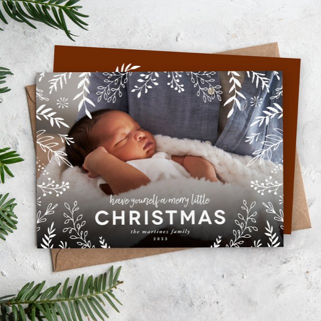 Cartão De Festividades Feliz Pequena Foto da Sobreposição Botânica de Nat (Criador carregado)