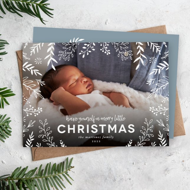 Cartão De Festividades Feliz Pequena Foto da Sobreposição Botânica de Nat (Criador carregado)