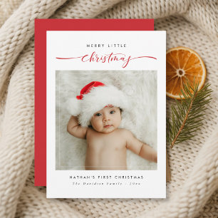 Cartão De Festividades Feliz Pequeno Natal Vermelho