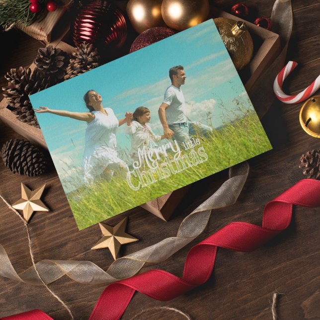 Cartão De Festividades Feliz Personalizada - Branco Vermelho Natal (Criador carregado)