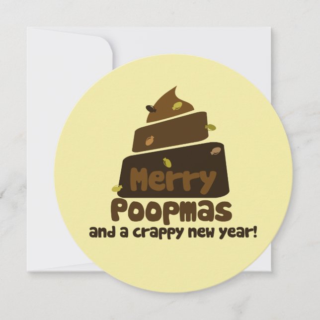 Cartão De Festividades Feliz Poopmas (Frente)