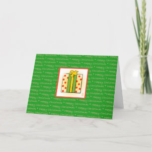 Cartão De Festividades Feliz presente de Natal no Feriado GREEN Folheado