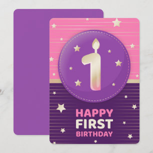 Cartão De Festividades Feliz Primeiro Aniversário