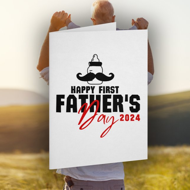Cartão De Festividades Feliz Primeiro Dia dos Pais Papai de Primeira Viag (Criador carregado)