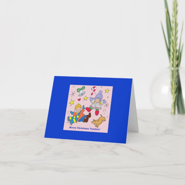 Cartão De Festividades Feliz Professor de Natal (Frente)