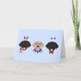 Cartão De Festividades Feliz Quarto De Julho Cachorros De Retriever Labra