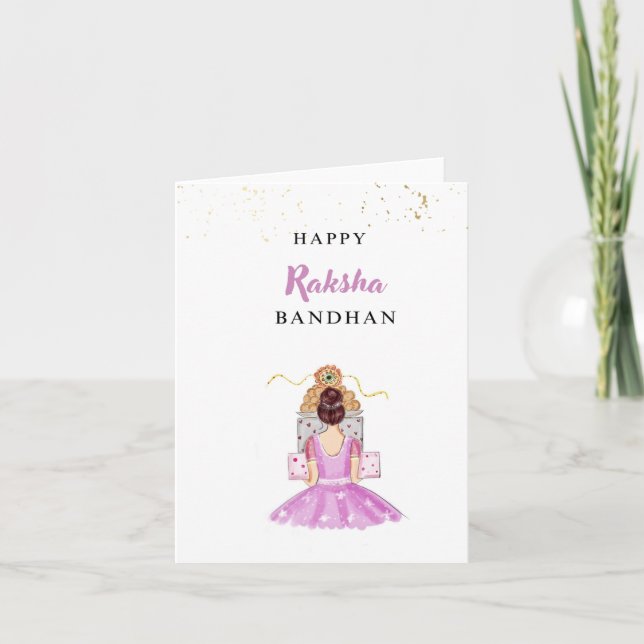 Cartão De Festividades feliz rakhi, rakshabandhan, festival indiano. (Frente)