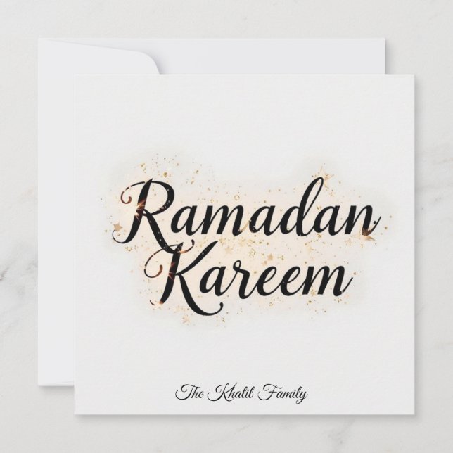 Cartão De Festividades Feliz Ramadan Mubarak Ramadan Kareem Dourado Muçul (Frente)