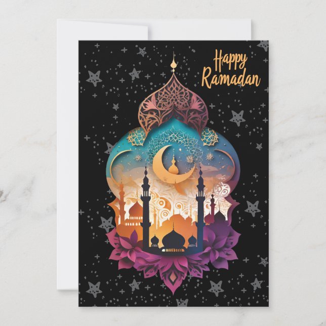 Cartão De Festividades Feliz Ramadão (Frente)