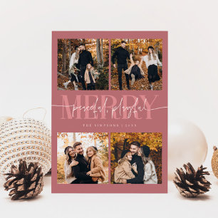Cartão De Festividades Feliz Reprodutiva Pink Foto de Natal Pacífica