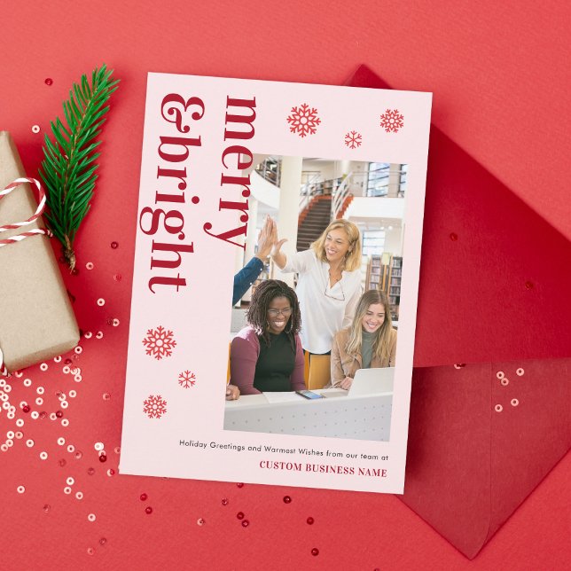 Cartão De Festividades Feliz Rosa Brilhante Red Team Fotografia Natal (Criador carregado)