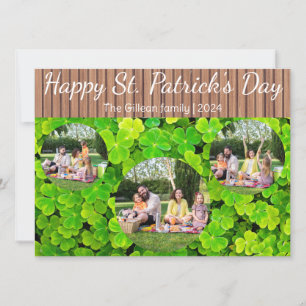 Cartão De Festividades Feliz Rua. Dia de Patrick Shamrocks Família 3 foto