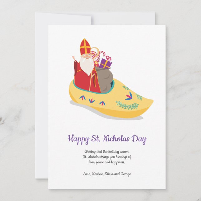 Cartão De Festividades Feliz Rua Nicholas Nicolas Klaas Klaus Saudação (Frente)