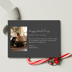 Cartão De Festividades Feliz Santuário Minimalista Foto de Natal de Pet D