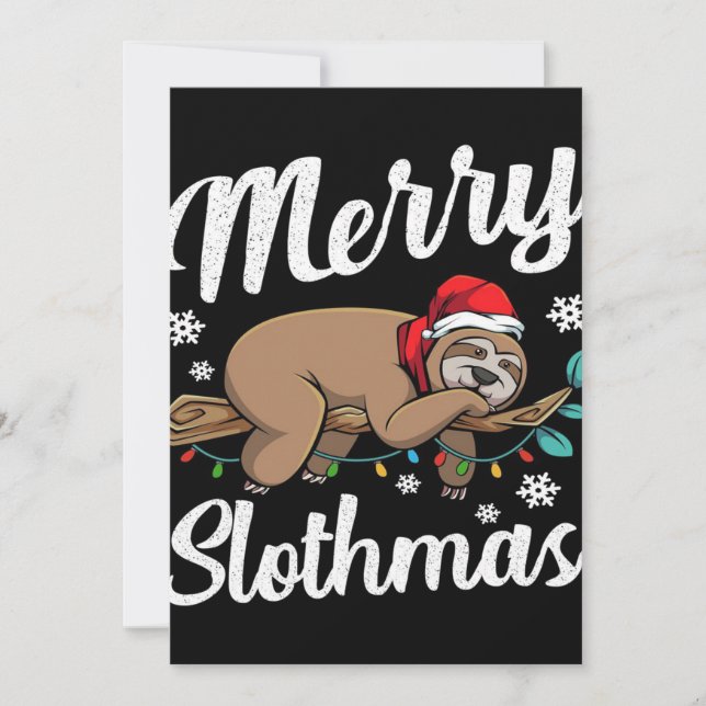 Cartão De Festividades Feliz Slothmas Lpreguiçoso (Frente)
